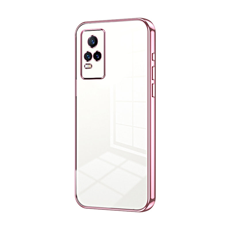 For vivo Y73 Phone Case with Transparent Plating and Fine Hole Design: Crystal Clear & Scratch-Resistant