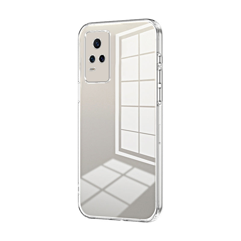 For vivo Y73 Phone Case with Transparent Plating and Fine Hole Design: Crystal Clear & Scratch-Resistant