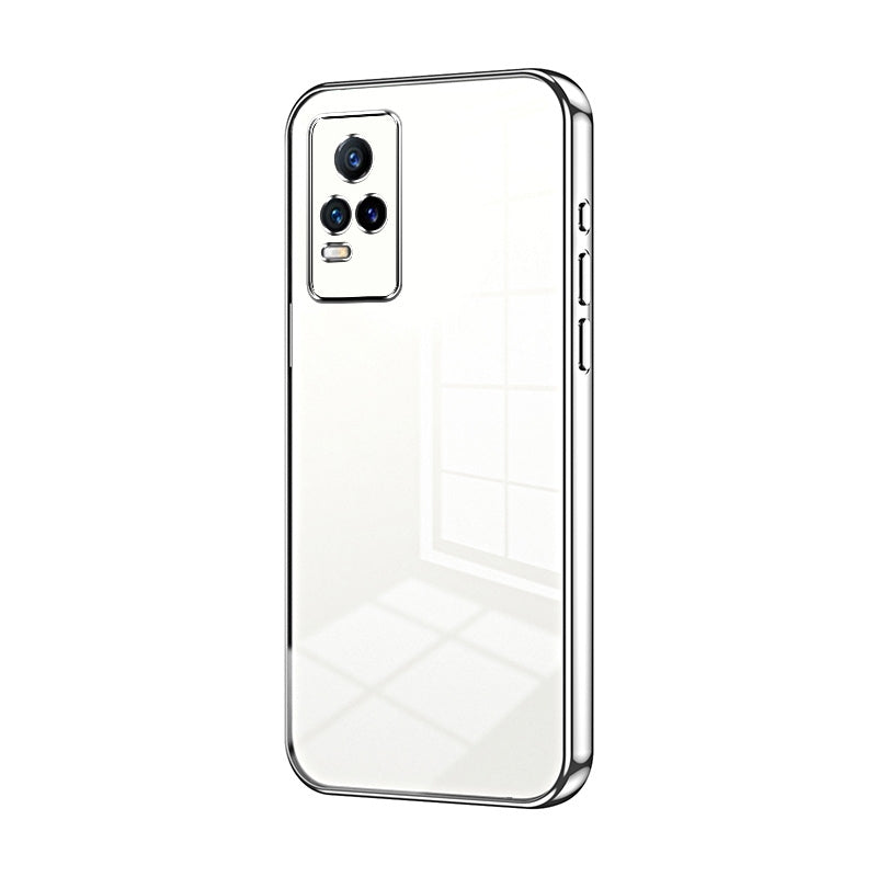 For vivo Y73 Phone Case with Transparent Plating and Fine Hole Design: Crystal Clear & Scratch-Resistant