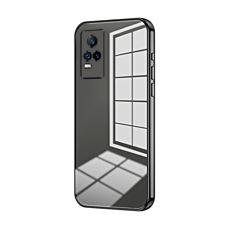 For vivo Y73 Phone Case with Transparent Plating and Fine Hole Design: Crystal Clear & Scratch-Resistant