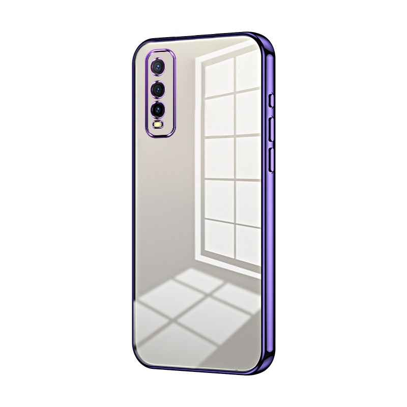 For vivo Y70t Phone Case with Transparent Plating and Fine Hole Design: Crystal Clear & Scratch-Resistant