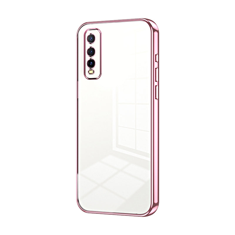 For vivo Y70t Phone Case with Transparent Plating and Fine Hole Design: Crystal Clear & Scratch-Resistant