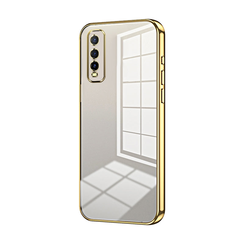 For vivo Y70t Phone Case with Transparent Plating and Fine Hole Design: Crystal Clear & Scratch-Resistant