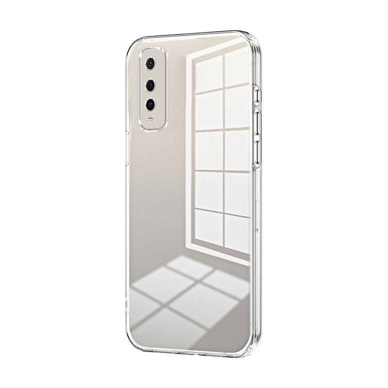 For vivo Y70t Phone Case with Transparent Plating and Fine Hole Design: Crystal Clear & Scratch-Resistant