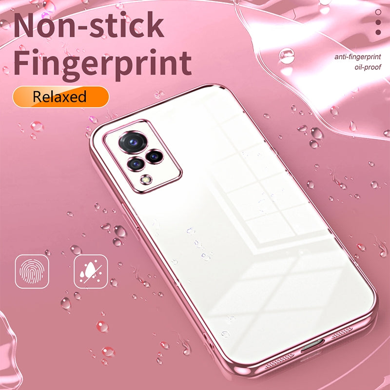For vivo S9 Phone Case with Transparent Plating and Fine Hole Design: Crystal Clear & Scratch-Resistant