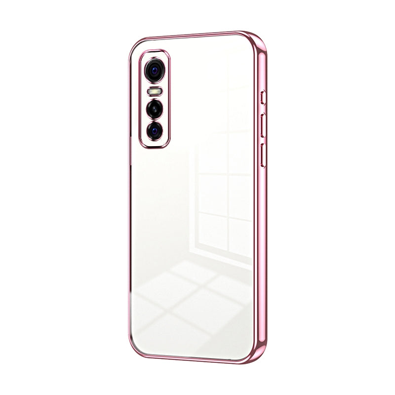For vivo Y73s Phone Case with Transparent Plating and Fine Hole Design: Crystal Clear & Scratch-Resistant