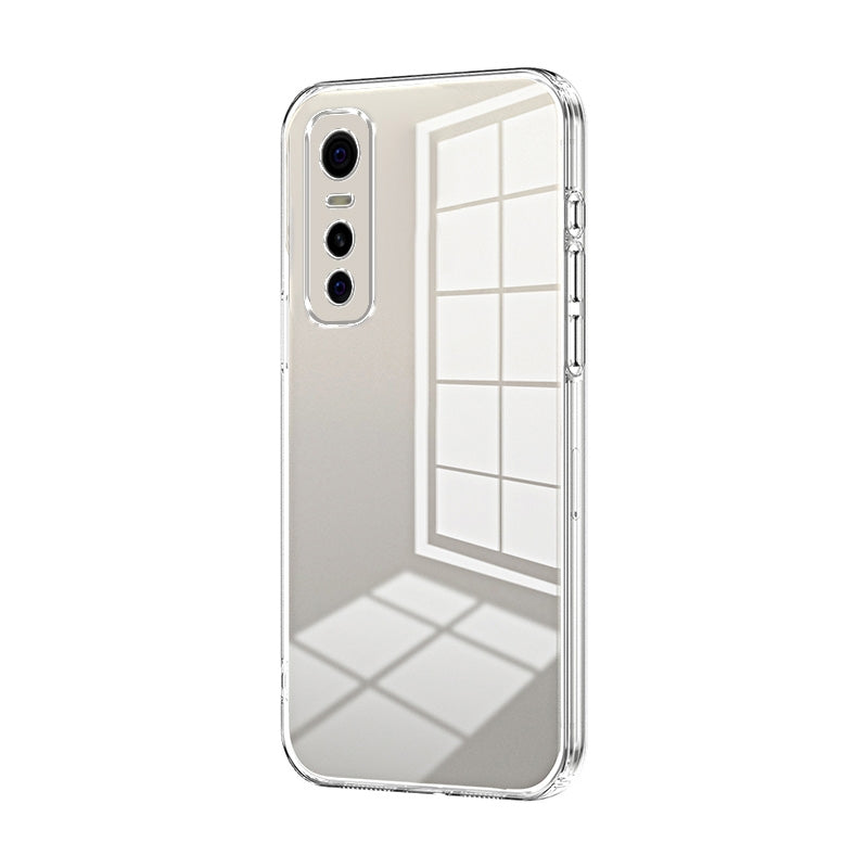 For vivo Y73s Phone Case with Transparent Plating and Fine Hole Design: Crystal Clear & Scratch-Resistant