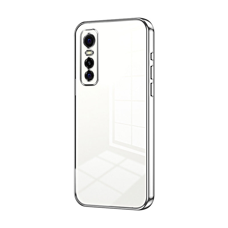 For vivo Y73s Phone Case with Transparent Plating and Fine Hole Design: Crystal Clear & Scratch-Resistant