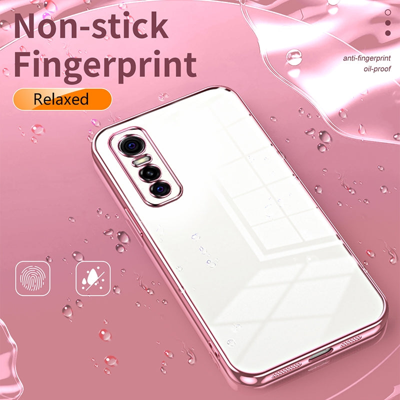For vivo Y73s Phone Case with Transparent Plating and Fine Hole Design: Crystal Clear & Scratch-Resistant