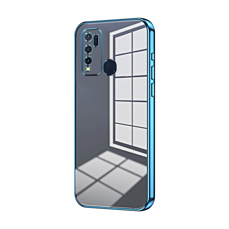 For vivo Y30 Phone Case with Transparent Plating and Fine Hole Design: Crystal Clear & Scratch-Resistant