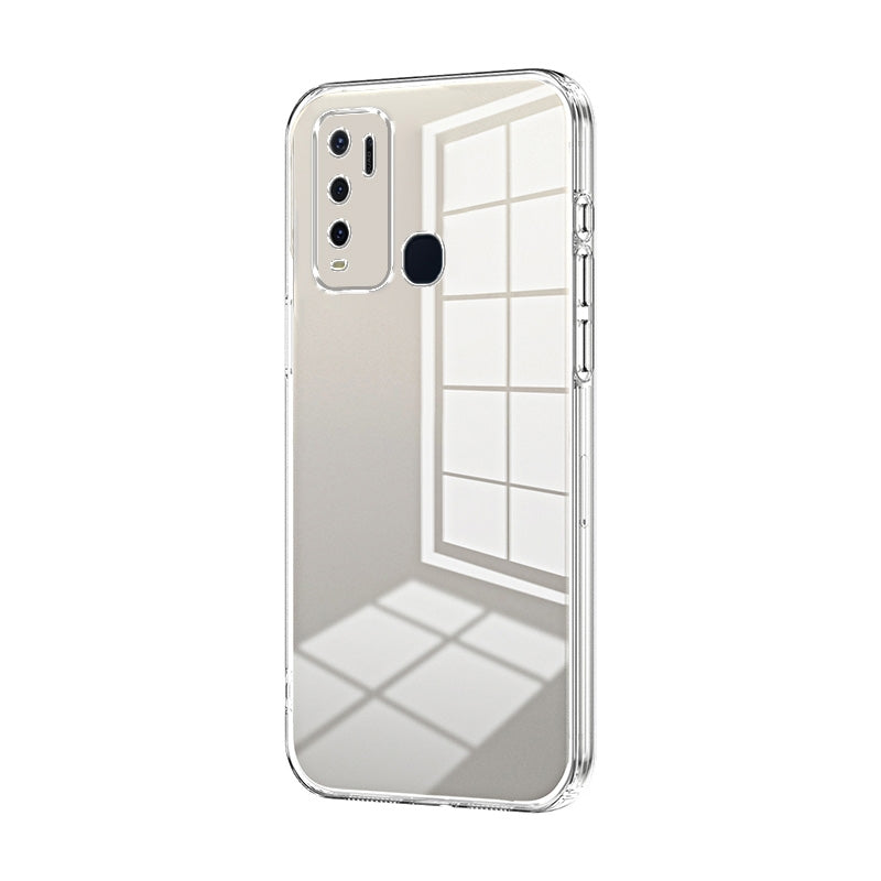 For vivo Y30 Phone Case with Transparent Plating and Fine Hole Design: Crystal Clear & Scratch-Resistant