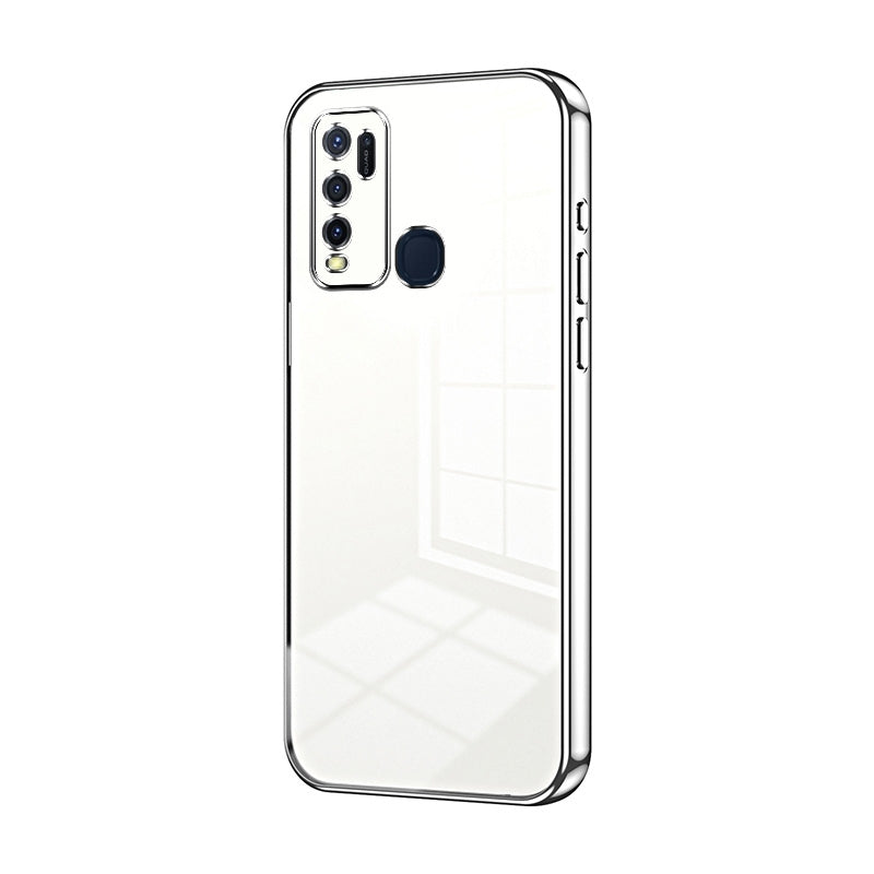 For vivo Y30 Phone Case with Transparent Plating and Fine Hole Design: Crystal Clear & Scratch-Resistant