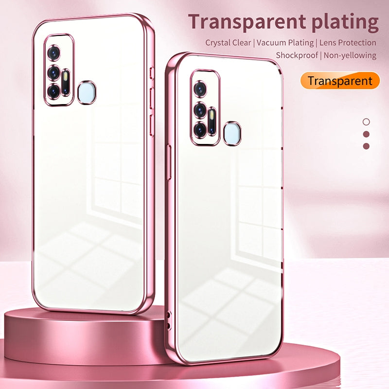 For vivo Z6 5G Phone Case with Transparent Plating and Fine Hole Design: Crystal Clear & Scratch-Resistant