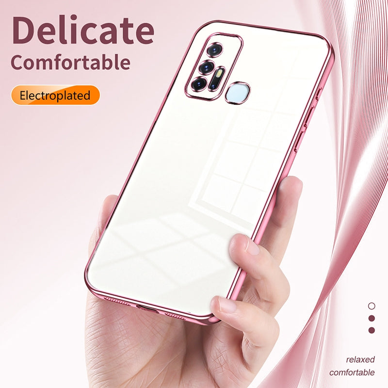 For vivo Z6 5G Phone Case with Transparent Plating and Fine Hole Design: Crystal Clear & Scratch-Resistant