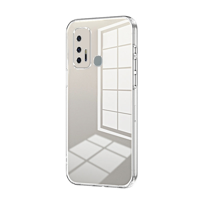 For vivo Z6 5G Phone Case with Transparent Plating and Fine Hole Design: Crystal Clear & Scratch-Resistant
