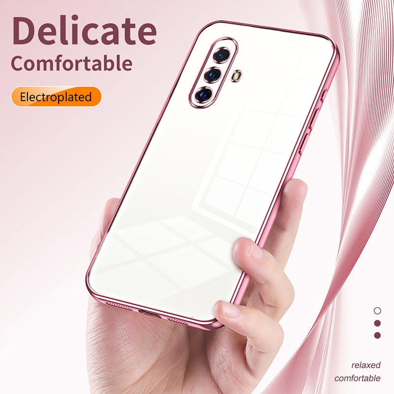 For vivo X30 Phone Case with Transparent Plating and Fine Hole Design: Crystal Clear & Scratch-Resistant