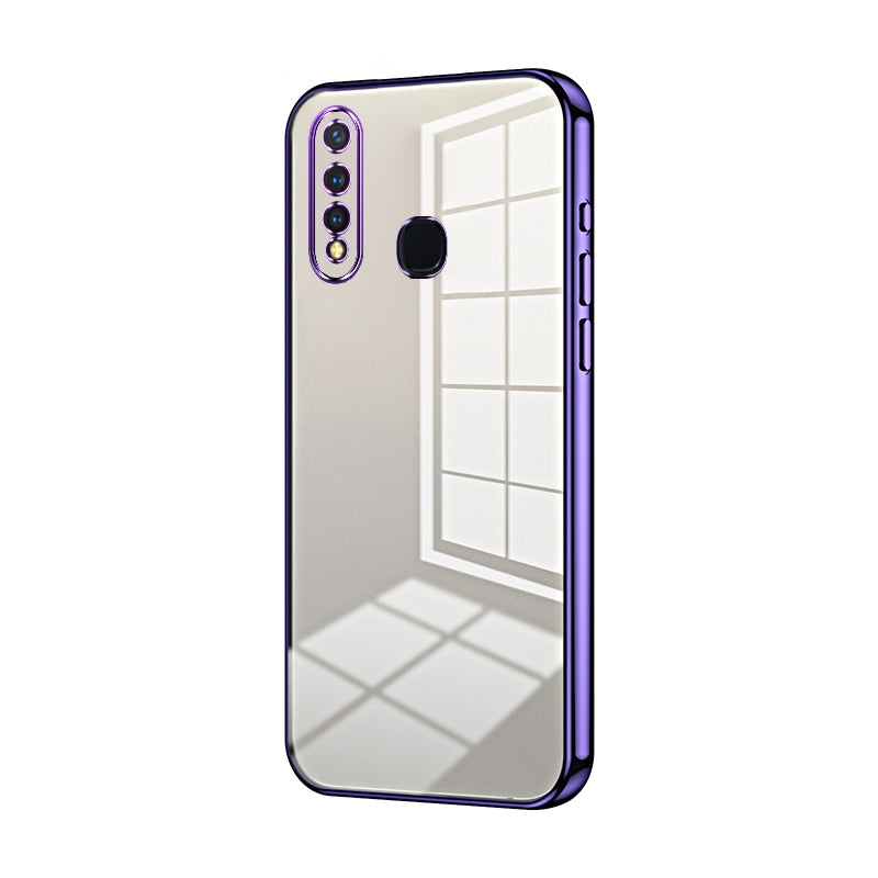 For vivo Y5s Phone Case with Transparent Plating and Fine Hole Design: Crystal Clear & Scratch-Resistant