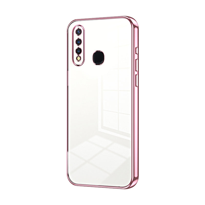 For vivo Y5s Phone Case with Transparent Plating and Fine Hole Design: Crystal Clear & Scratch-Resistant