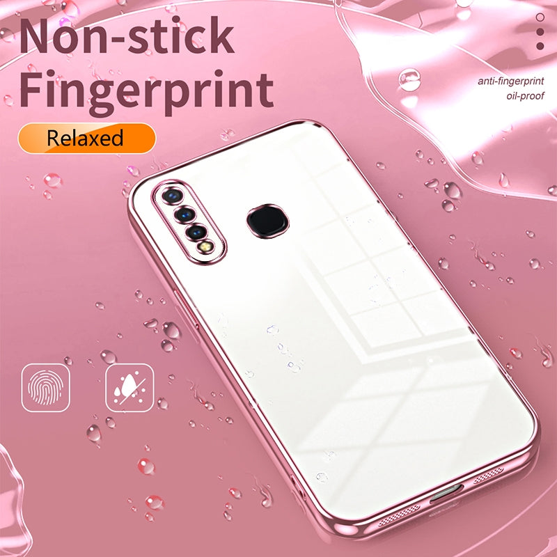 For vivo Y5s Phone Case with Transparent Plating and Fine Hole Design: Crystal Clear & Scratch-Resistant