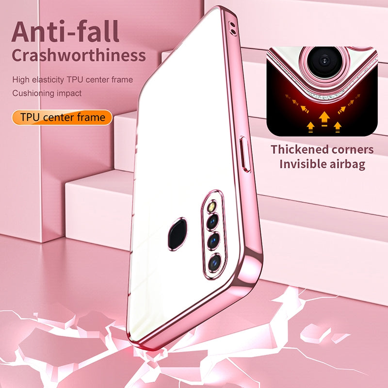 For vivo Y5s Phone Case with Transparent Plating and Fine Hole Design: Crystal Clear & Scratch-Resistant