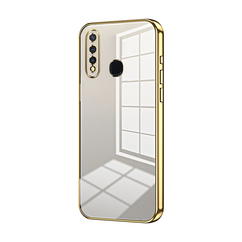 For vivo Y5s Phone Case with Transparent Plating and Fine Hole Design: Crystal Clear & Scratch-Resistant