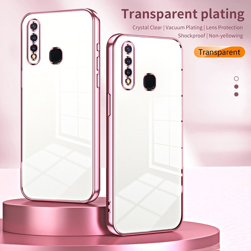For vivo Y5s Phone Case with Transparent Plating and Fine Hole Design: Crystal Clear & Scratch-Resistant