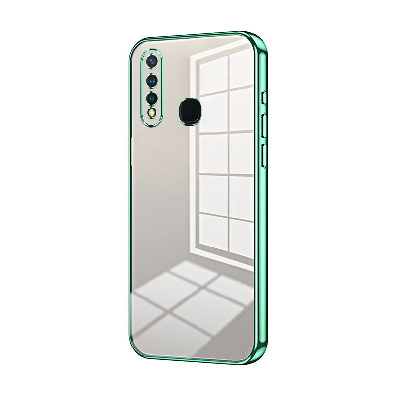 For vivo Y5s Phone Case with Transparent Plating and Fine Hole Design: Crystal Clear & Scratch-Resistant