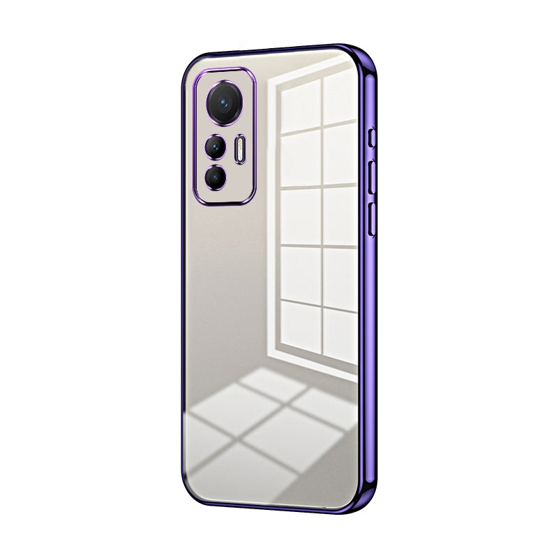 For Xiaomi 12 Lite Phone Case with Transparent Plating and Fine Hole Design: Crystal Clear & Scratch-Resistant