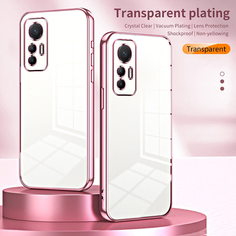 For Xiaomi 12 Lite Phone Case with Transparent Plating and Fine Hole Design: Crystal Clear & Scratch-Resistant