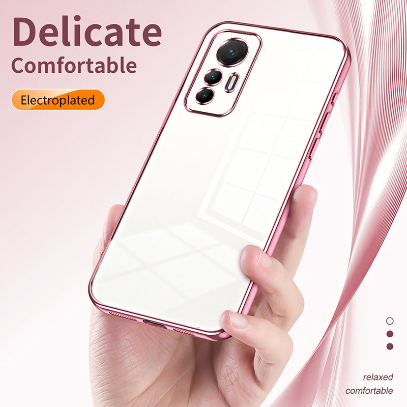For Xiaomi 12 Lite Phone Case with Transparent Plating and Fine Hole Design: Crystal Clear & Scratch-Resistant