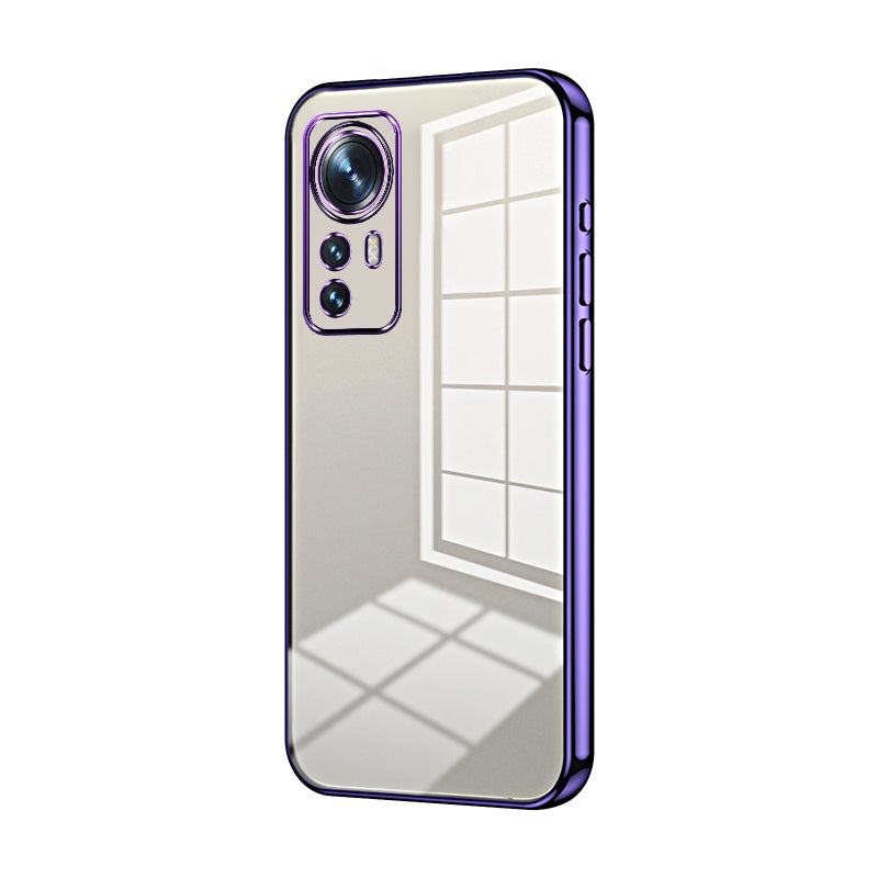 For Xiaomi 12 Phone Case with Transparent Plating and Fine Hole Design: Crystal Clear & Scratch-Resistant