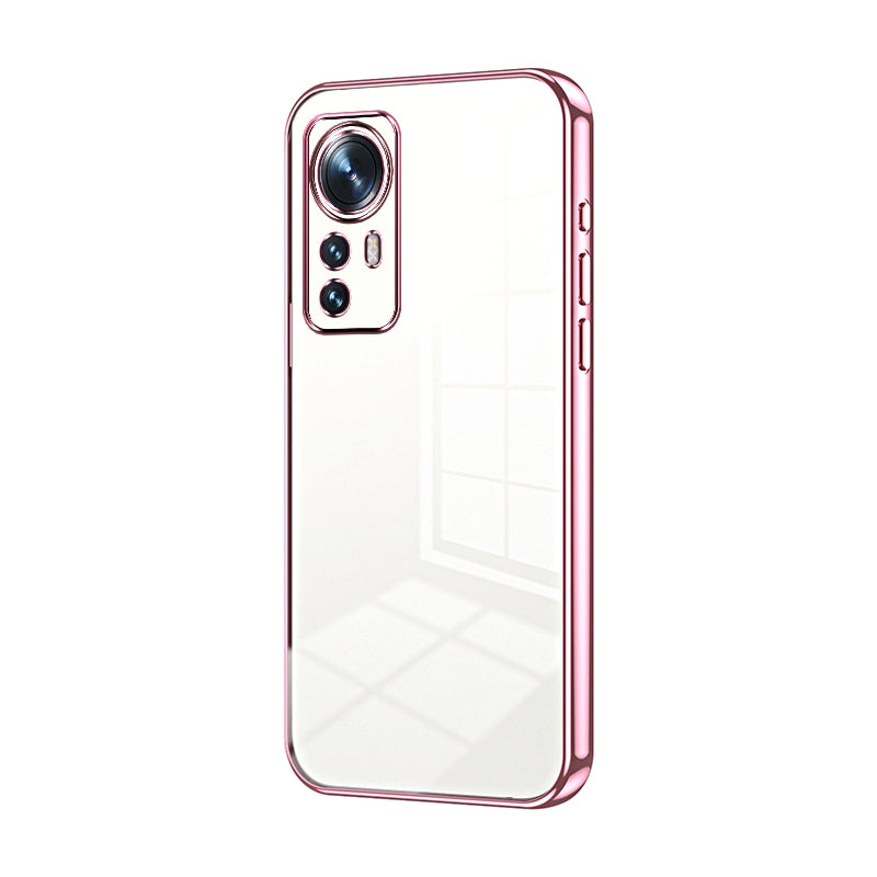 For Xiaomi 12 Phone Case with Transparent Plating and Fine Hole Design: Crystal Clear & Scratch-Resistant
