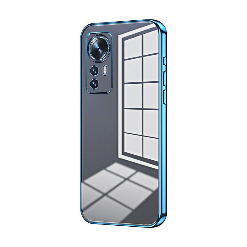 For Xiaomi 12 Phone Case with Transparent Plating and Fine Hole Design: Crystal Clear & Scratch-Resistant