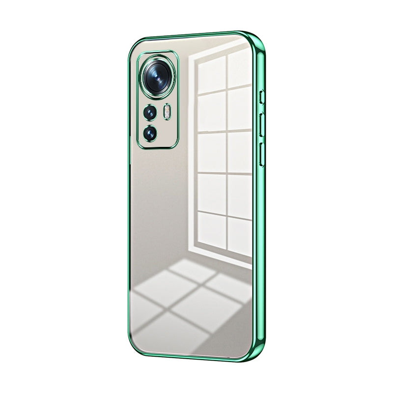 For Xiaomi 12 Phone Case with Transparent Plating and Fine Hole Design: Crystal Clear & Scratch-Resistant
