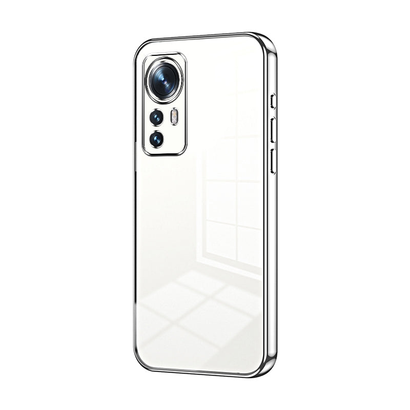 For Xiaomi 12 Phone Case with Transparent Plating and Fine Hole Design: Crystal Clear & Scratch-Resistant