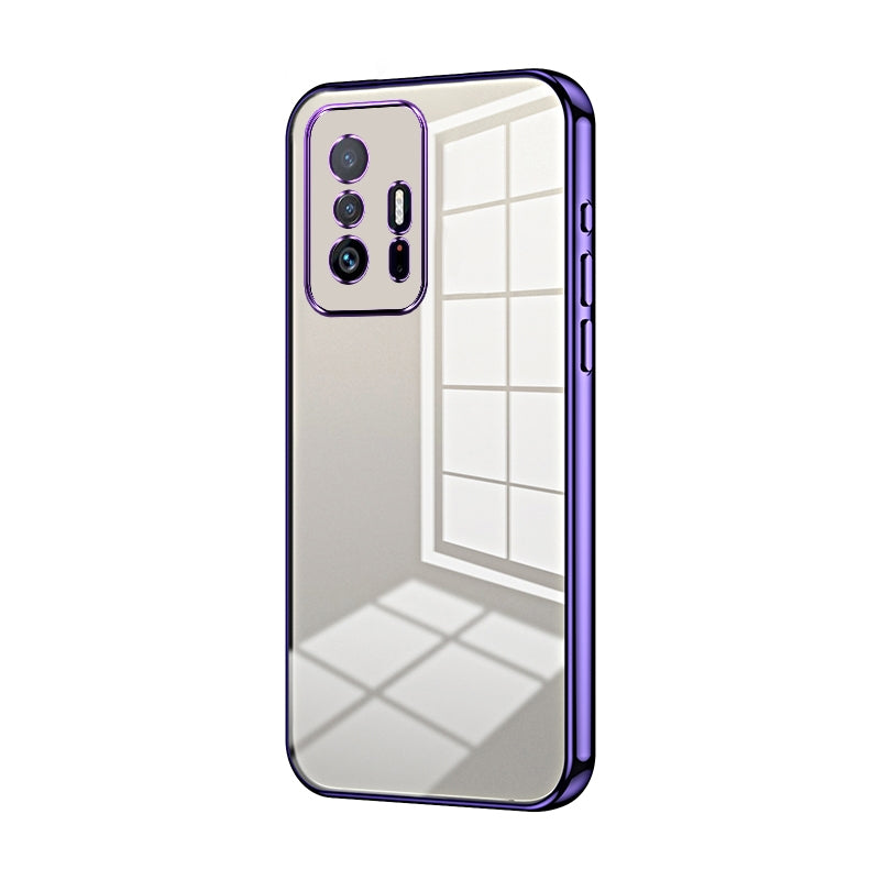 For Xiaomi 11T Phone Case with Transparent Plating and Fine Hole Design: Crystal Clear & Scratch-Resistant