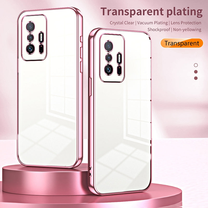 For Xiaomi 11T Phone Case with Transparent Plating and Fine Hole Design: Crystal Clear & Scratch-Resistant