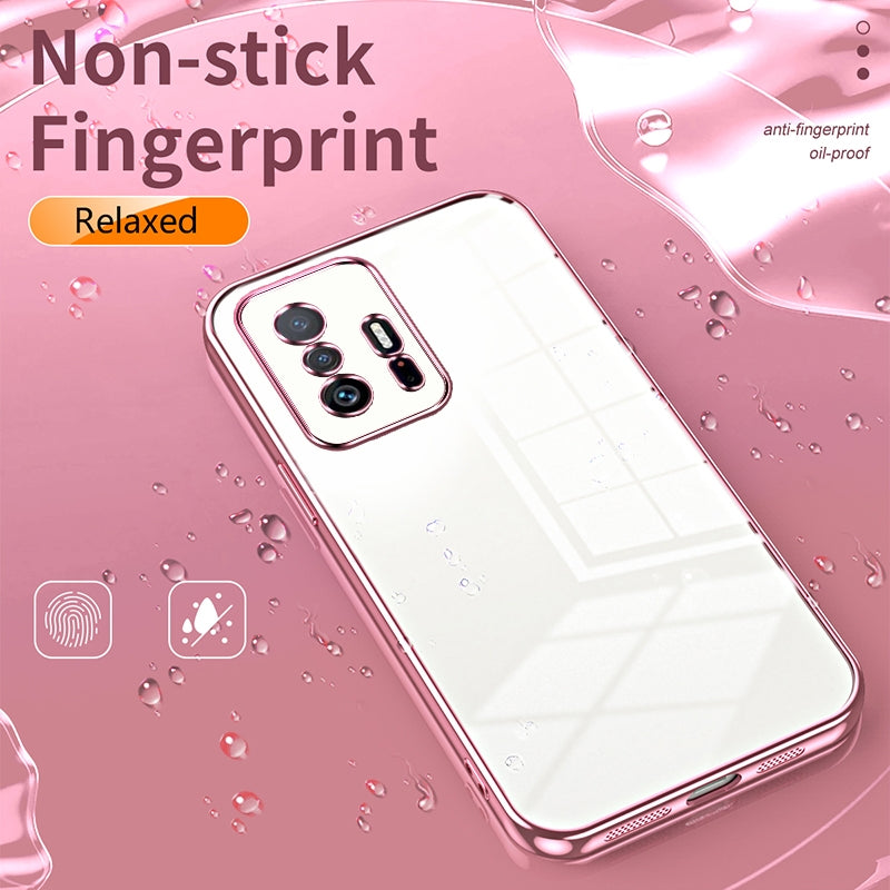 For Xiaomi 11T Phone Case with Transparent Plating and Fine Hole Design: Crystal Clear & Scratch-Resistant
