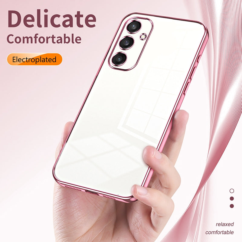 For Samsung Galaxy S24 5G Phone Case with Transparent Plating and Fine Hole Design: Crystal Clear & Scratch-Resistant