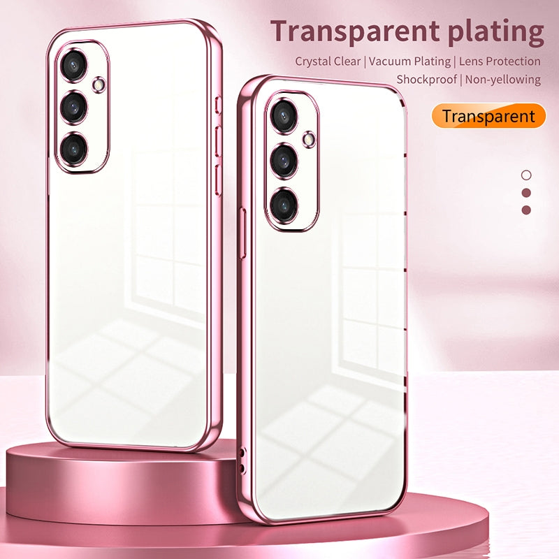 For Samsung Galaxy S24 5G Phone Case with Transparent Plating and Fine Hole Design: Crystal Clear & Scratch-Resistant