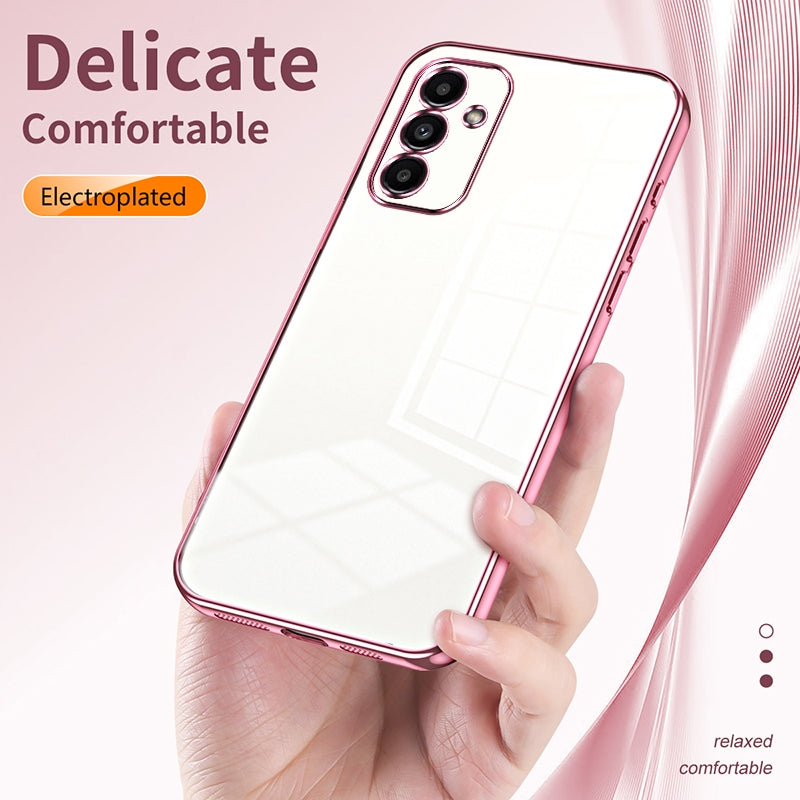 For Samsung Galaxy A14 5G Phone Case with Transparent Plating and Fine Hole Design: Crystal Clear & Scratch-Resistant