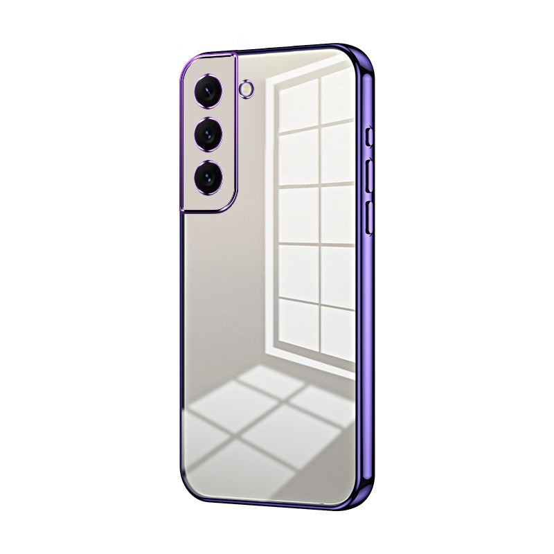 For Samsung Galaxy S22 5G Phone Case with Transparent Plating and Fine Hole Design: Crystal Clear & Scratch-Resistant