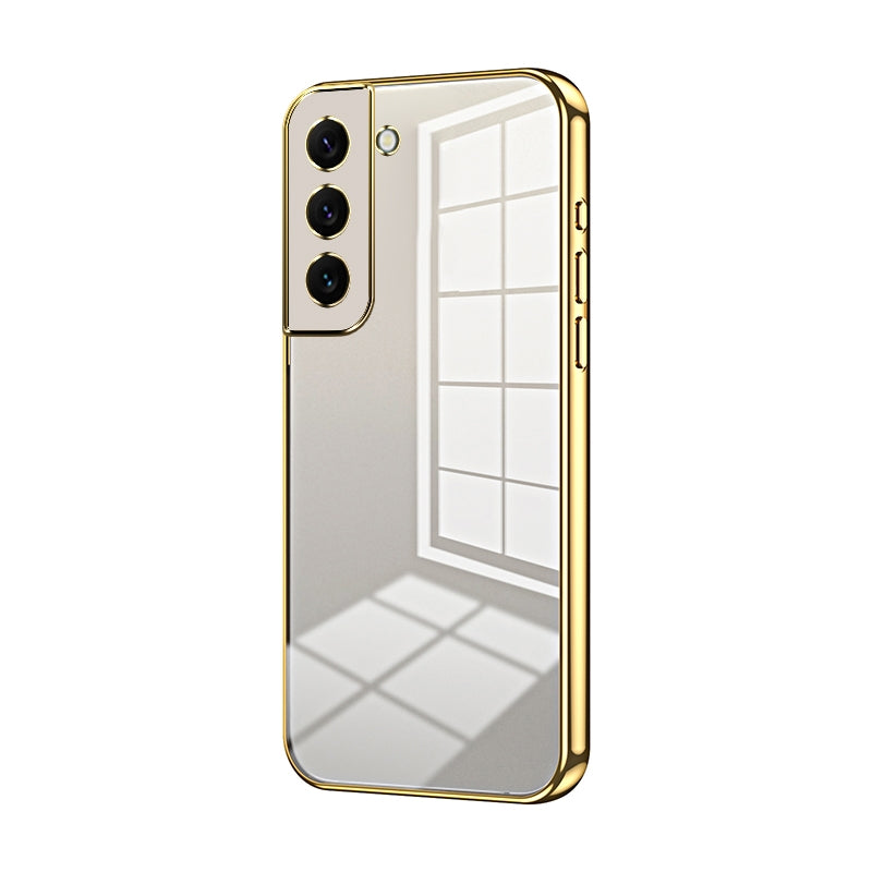 For Samsung Galaxy S22 5G Phone Case with Transparent Plating and Fine Hole Design: Crystal Clear & Scratch-Resistant