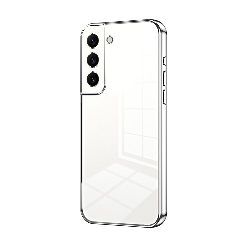 For Samsung Galaxy S22 5G Phone Case with Transparent Plating and Fine Hole Design: Crystal Clear & Scratch-Resistant