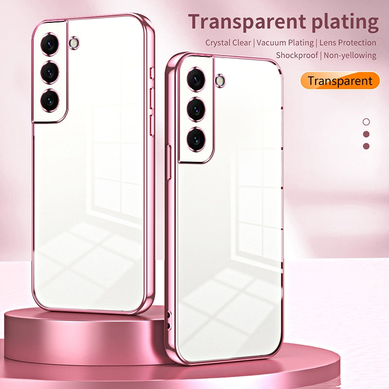 For Samsung Galaxy S22 5G Phone Case with Transparent Plating and Fine Hole Design: Crystal Clear & Scratch-Resistant
