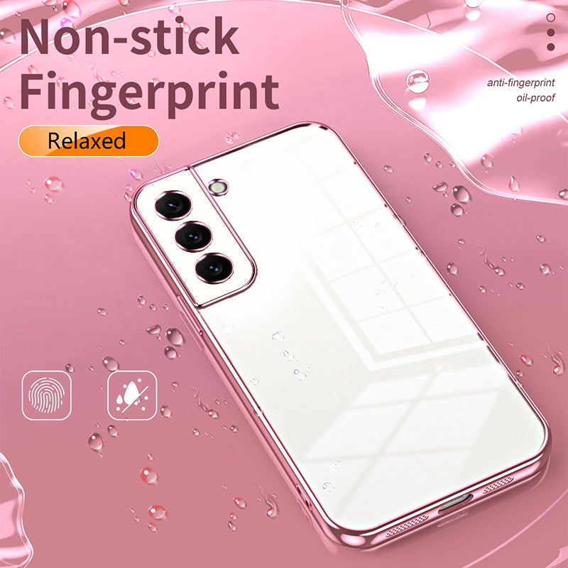 For Samsung Galaxy S22 5G Phone Case with Transparent Plating and Fine Hole Design: Crystal Clear & Scratch-Resistant