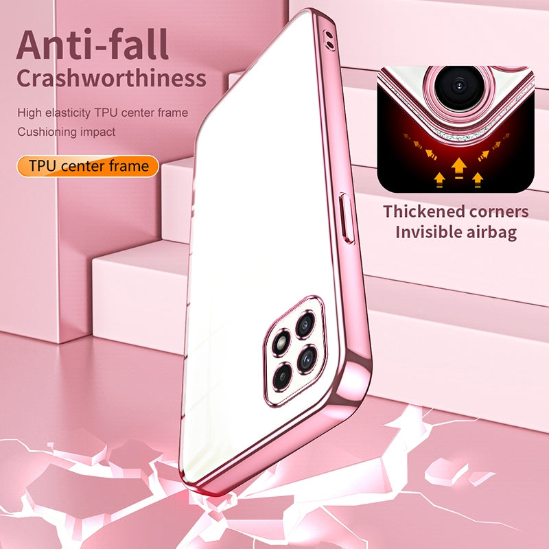 For Samsung Galaxy A22 5G Phone Case with Transparent Plating and Fine Hole Design: Crystal Clear & Scratch-Resistant