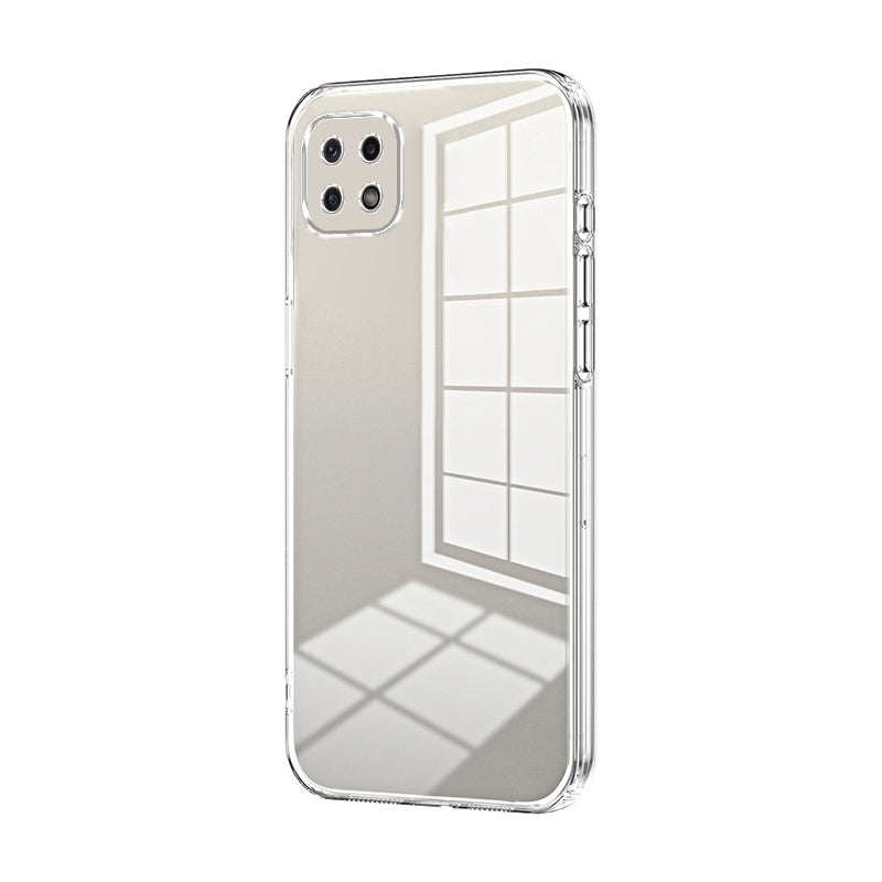 For Samsung Galaxy A22 5G Phone Case with Transparent Plating and Fine Hole Design: Crystal Clear & Scratch-Resistant