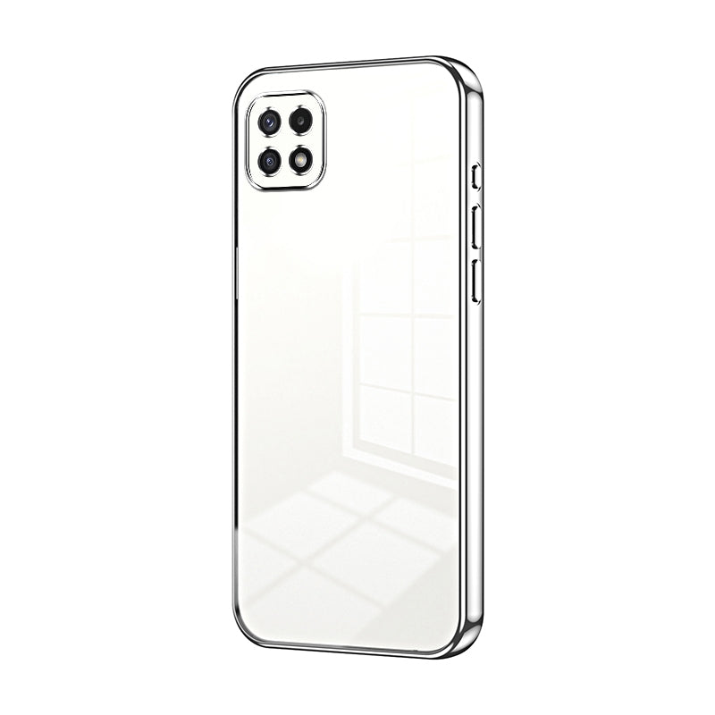 For Samsung Galaxy A22 5G Phone Case with Transparent Plating and Fine Hole Design: Crystal Clear & Scratch-Resistant
