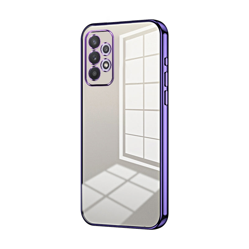 For Samsung Galaxy A32 4G Phone Case with Transparent Plating and Fine Hole Design: Crystal Clear & Scratch-Resistant